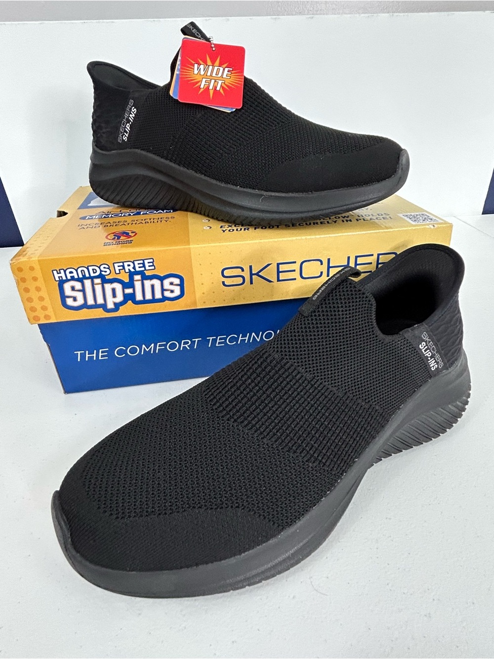 Skechers Black Hands Free Slip-ins Ultra Flex 3.0 Smooth Step Mens Size 9.5 NEW